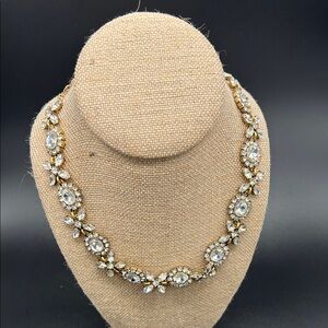 J. Crew Gold and Silver Crystal Necklace